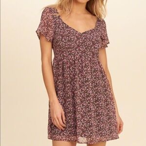 Hollister Floral Chiffon Mini Skater Dress NWT L